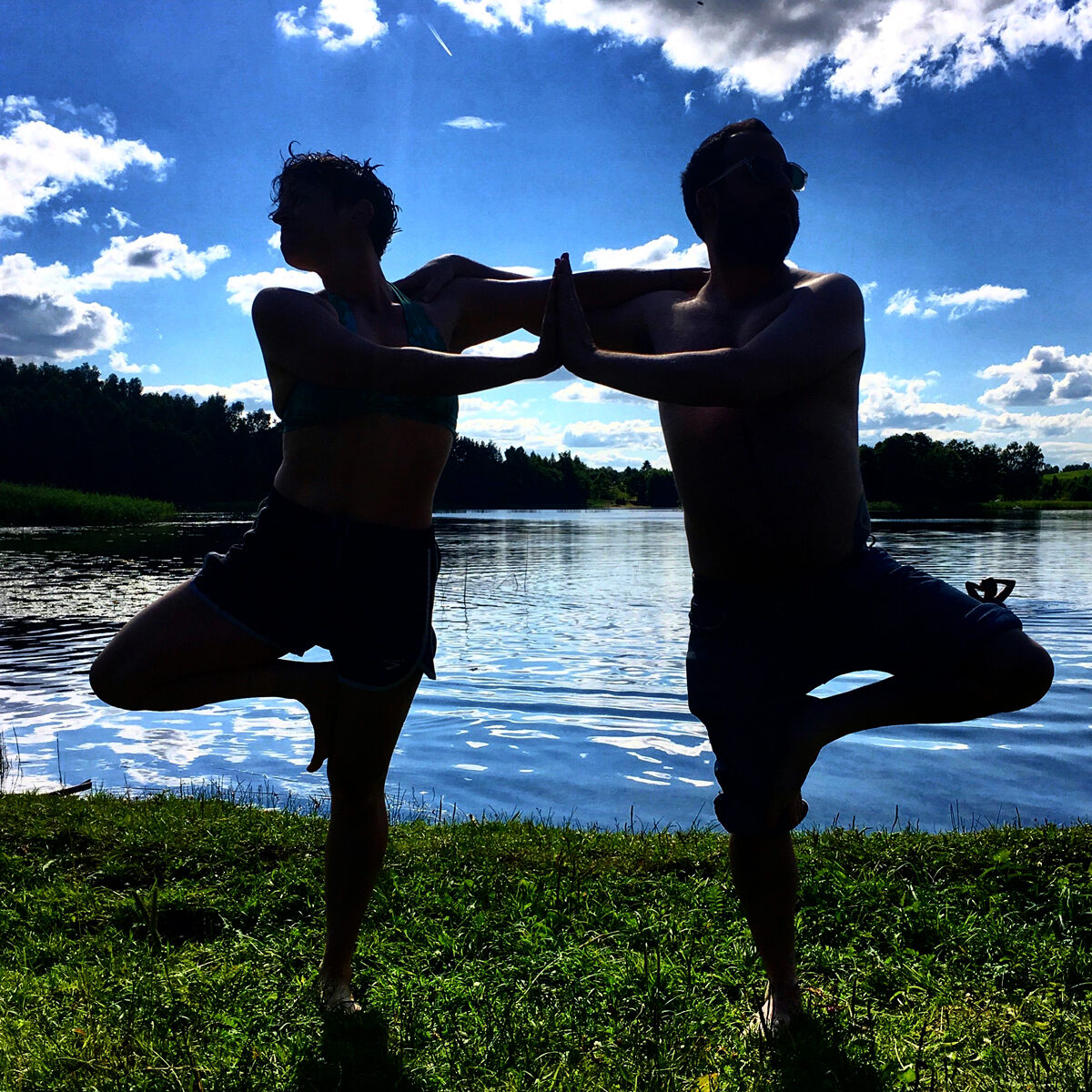 <p>Alexx Shilling and Rob Adler Peckerar on Boksze Lake, Poland, July 2017. Photo: Lydia Ivanovic.</p>