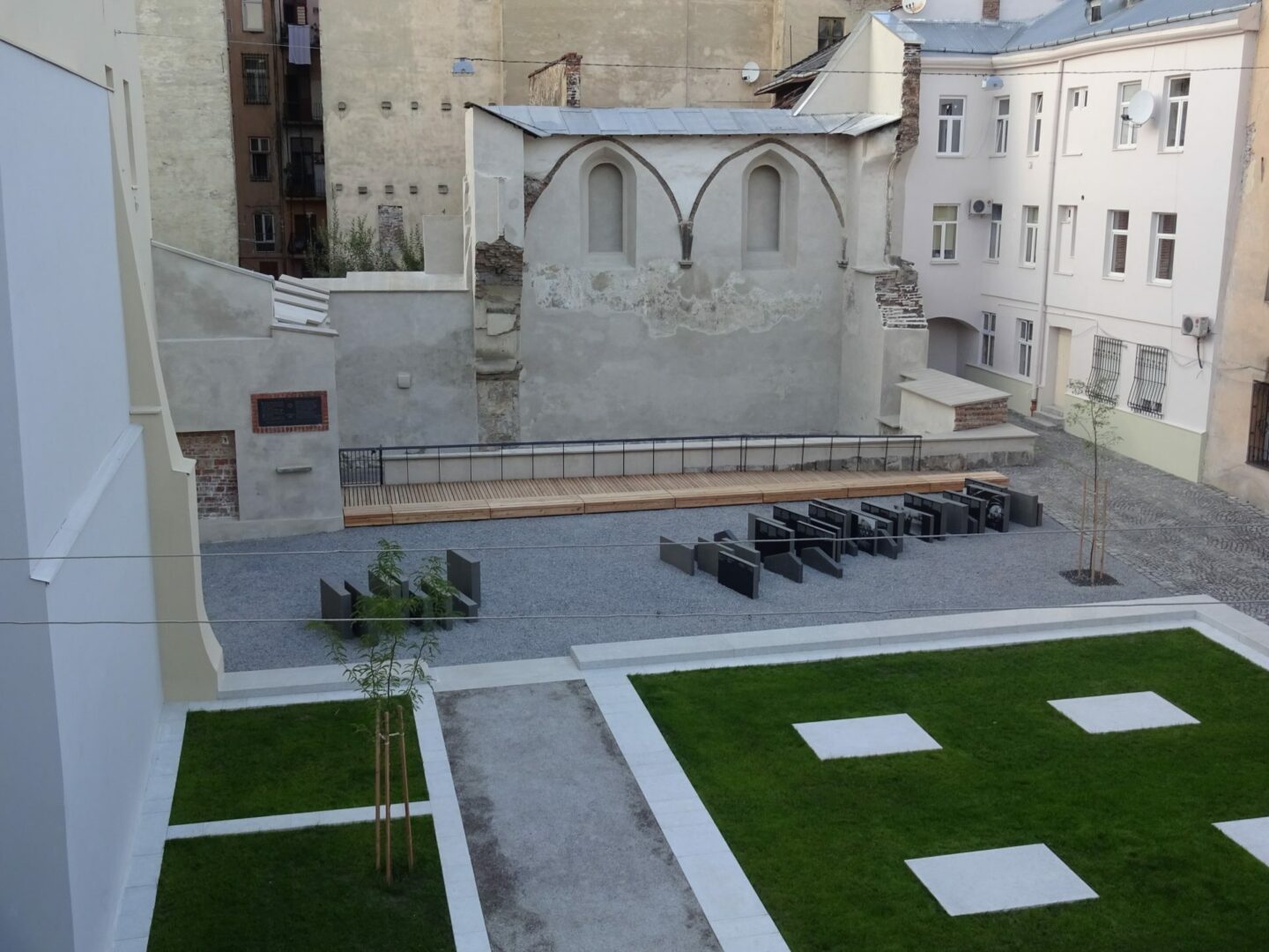 <p>Image: The Space of Synagogues, a spatial commemoration project located at Staroievreiska St, 37, in Lviv. <a href="https://www.lvivcenter.org/en/public-en/spatial/space-of-synagogues/" target="_blank" rel="noreferrer noopener">https://www.lvivcenter.org/en/...</a></p>