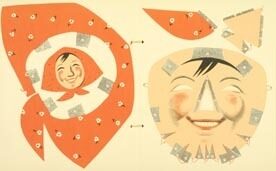 <p>Mask of a Russian peasant woman with directions for assembly. Nathalie Parain,<em> Je fais mes masques</em> [I Make My Masks]. Paris: Flammarion, 1931.</p>