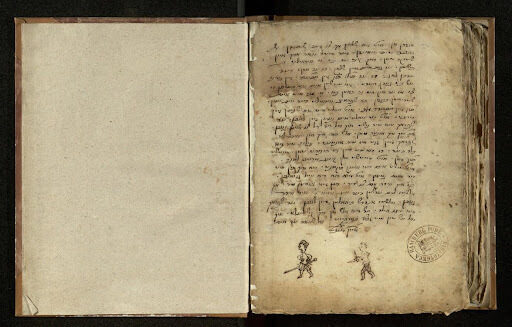 <p>Pen and ink drawings of men with weapons in the lower section of the final page of the <em>Viduvilt</em> fragment in Hamburg, City and University Library, Cod. hebr. 255, fol. 111v. (<a href="https://digitalisate.sub.uni-hamburg.de/recherche/detail?tx_dlf%5Bid%5D=25584&amp;tx_dlf%5Bpage%5D=48&amp;tx_dlf_navigation%5Baction%5D=main&amp;tx_dlf_navigation%5Bcontroller%5D=Navigation&amp;cHash=131a4b1702583843196d6eddbadf1913" target="_blank" rel="noreferrer noopener">https://digitalisate.sub.uni-h...</a>)</p>