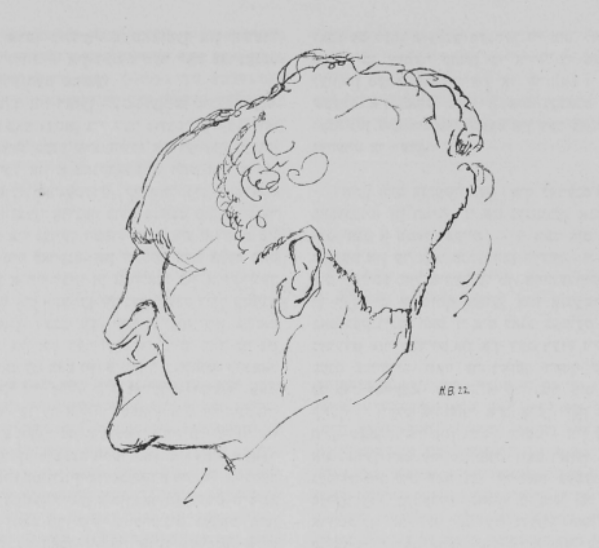 <p>Opatoshu caricature, Henryk Berlewi</p>