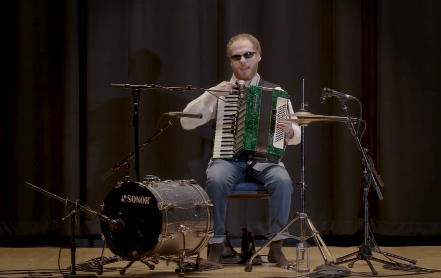 <p>Matthew Shifrin performs “Rhyming Dictionary,” from his one-man musical in English and Yiddish, <em>My Grandma’s Mind Is Like An Ocean,</em> which was awarded Best Musical at the United Solo Theatre Festival on Theatr Row in NYC.</p>