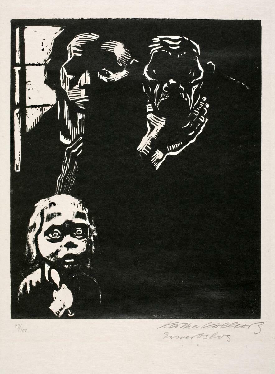 <p>“Erwebslos” (Unemployed) from the <em>Proletariat</em> Series, by Käthe Kollwitz, 1925. <a href="https://allenartcollection.oberlin.edu/objects/12543/erwerbslos-unemployed-from-the-proletariat-series?ctx=46570cdea2381bdd7e583c63add5c0e2da3f4dda&amp;idx=2">Image</a> courtesy of the Allen Memorial Art Museum, Gift of the Carl Schurz Memorial Foundation. </p>