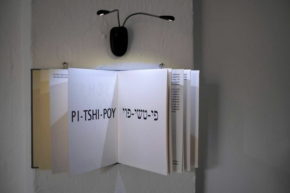 <p>From Elianna Renner’s exhibit “Pitshipoy” at alpha nova &amp; galerie futura, Berlin. Photo by Ceren Saner.</p>
