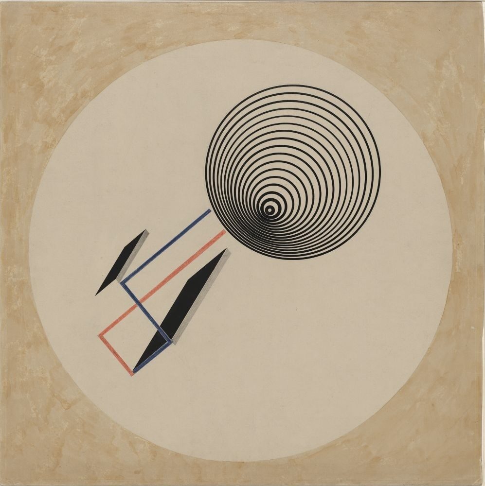 <p>El Lissitzky, <em>Proun 93</em>, circa 1923, Stiftung Moritzburg Kunstmuseum des Landes Sachsen-Anhalt Halle (Saale), <a href="https://commons.wikimedia.org/wiki/File:Lissitzky_Proun_93.jpg">via</a> </p>